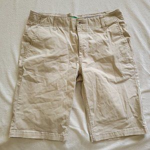 Waist 32 Men's Flat-Front Khaki Shorts, Dip,